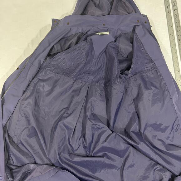 Bean Coat Womens Petite Medium Purple Hooded Long Rain Trench Jacket Waterproof - Picture 8 of 11